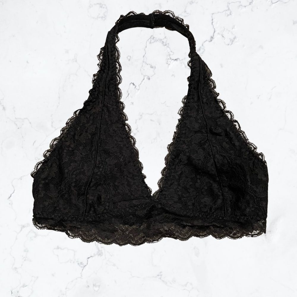 Gilly Hicks Black Lace Halter Bralette